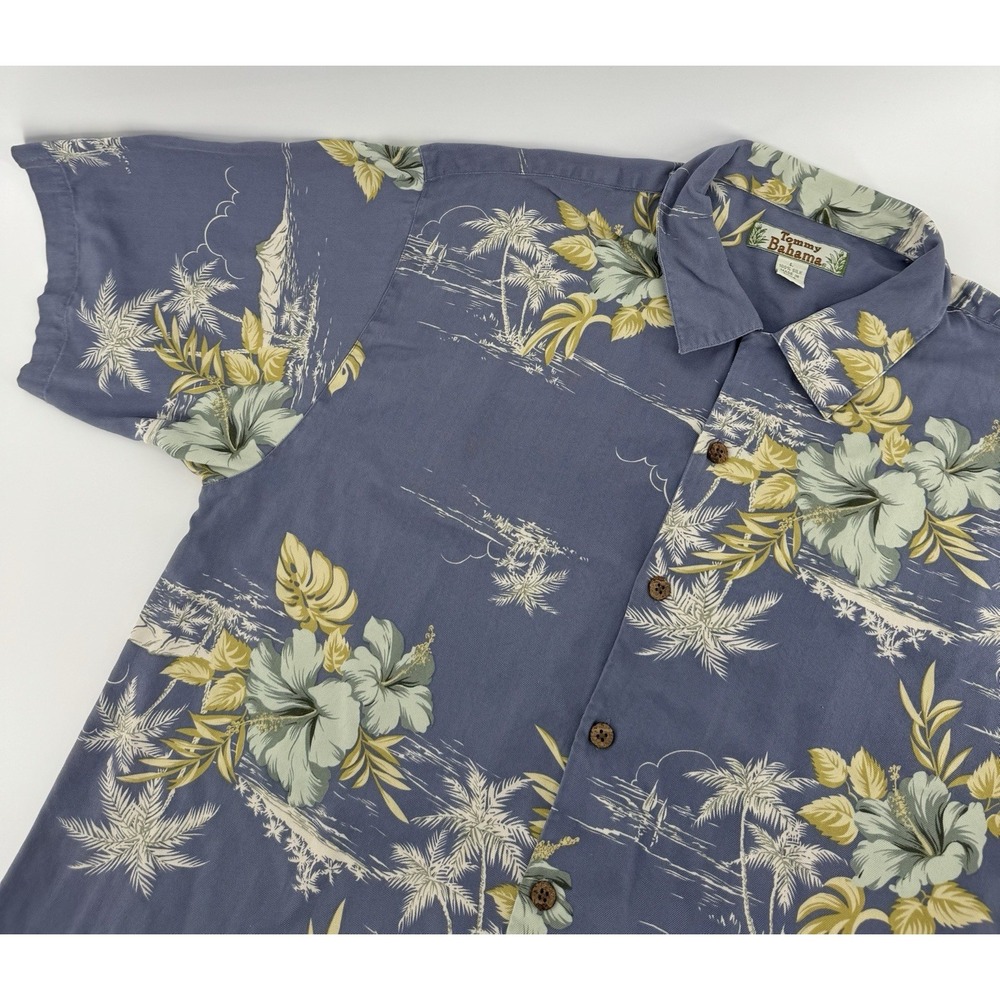 Tommy Bahama Hawaiian Shirt Men's Size L 100% Silk Floral Tropical Beach Aloha - Picture 2 of 9